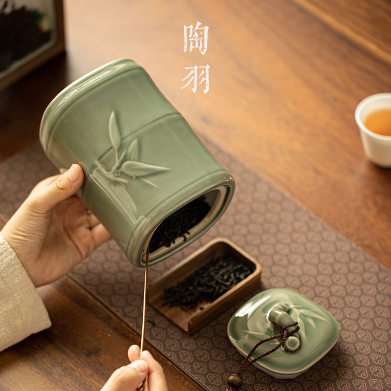 陶瓷茶叶罐家用收纳储存罐普洱古树红茶福鼎白茶高端密封罐茶盒