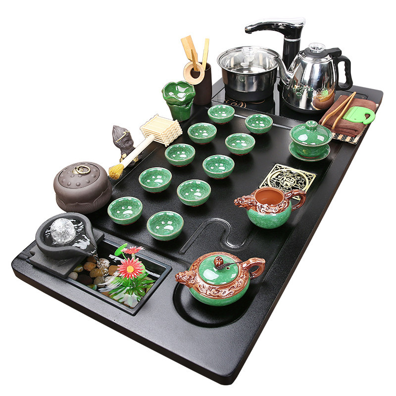 全自动烧水茶台家用一体茶具套装整套功夫泡茶海办公简约大号茶盘