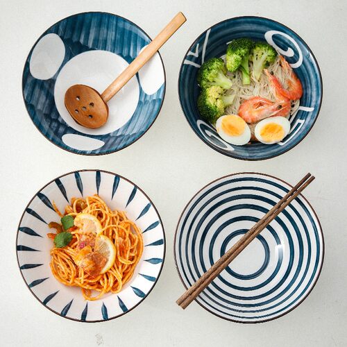 日式面碗家用拉面碗大号陶瓷碗吃麪条大碗汤碗泡面碗斗笠碗沙拉碗