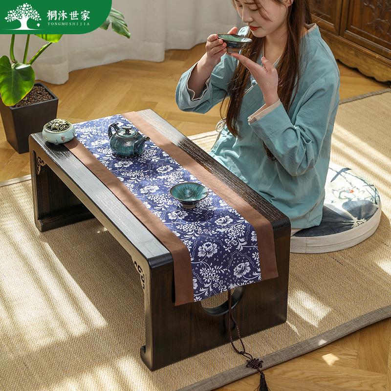 卧室飘窗小茶台实木茶几茶桌桌子炕桌家用阳台坐地矮桌床上榻榻米