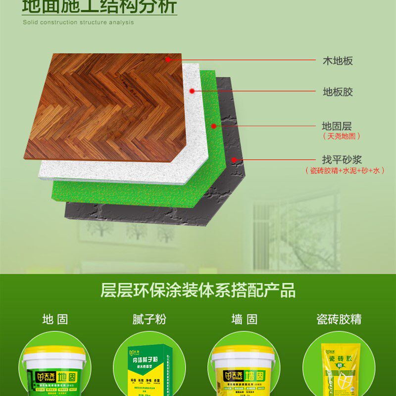 天尧界面剂 天尧绿色地固地面渗透固化剂 防潮防霉地板防扑灰