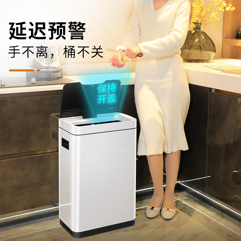 智能感应垃圾桶轻奢不锈钢分类家用客厅高档带盖大号厨房厕所办公