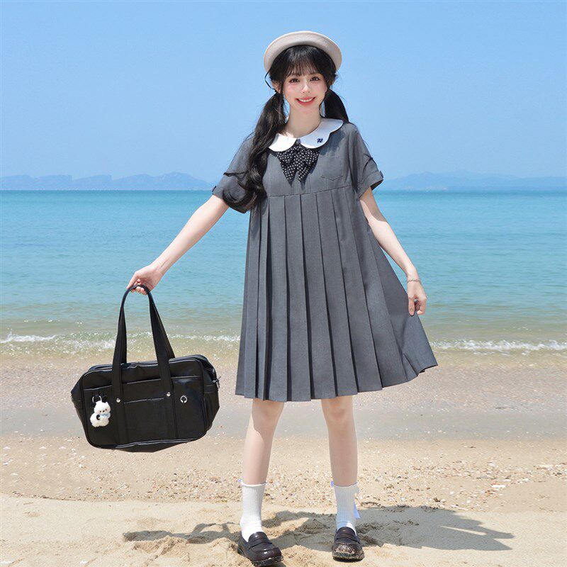 樱花家族甜美JK制服【葵子小姐】卡奶裙百褶连衣裙学院风短袖女