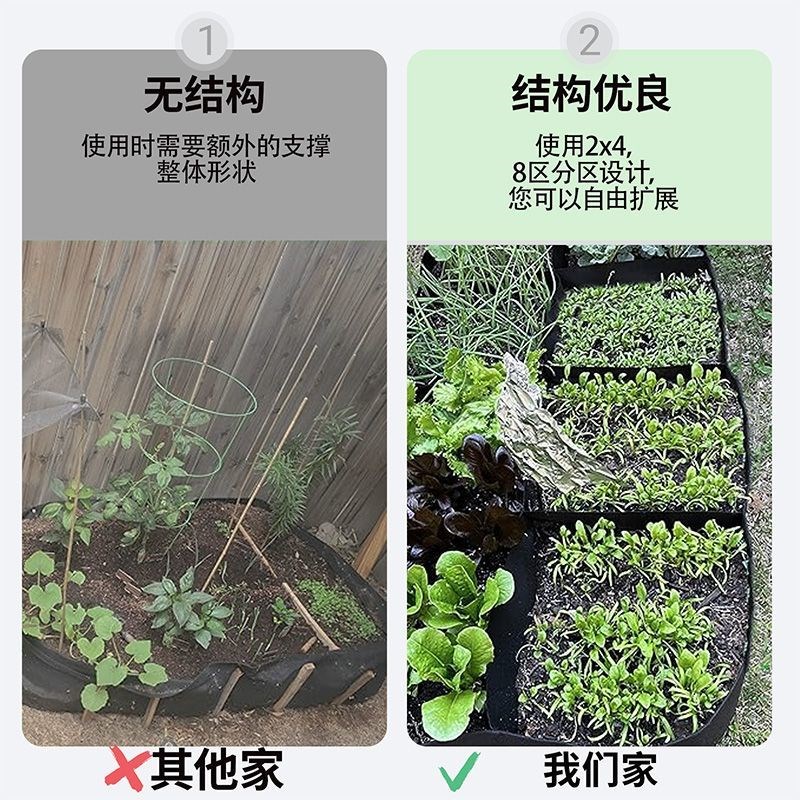 美植袋不织布种植袋花盆超大八口厚育苗家庭阳台植物楼顶种菜种花图片