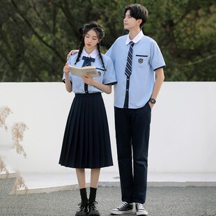 班服夏季学院风情侣装初中高中学生校服女生裙子毕业照合唱演出服