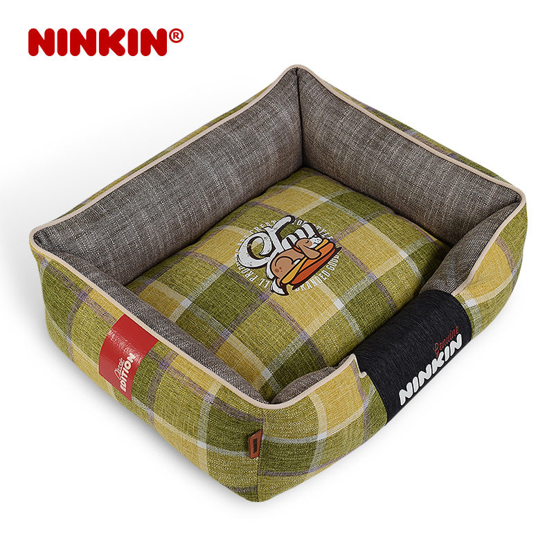 Ninkin新款格子狗窝柴犬柯基法斗英斗比熊博美吉娃娃狗床可拆洗窝