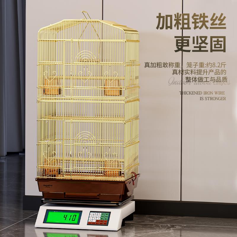 欧式大鸟笼玄风虎皮鹦鹉金大型鸟笼子大号别墅豪华铁艺鸟笼繁殖箱