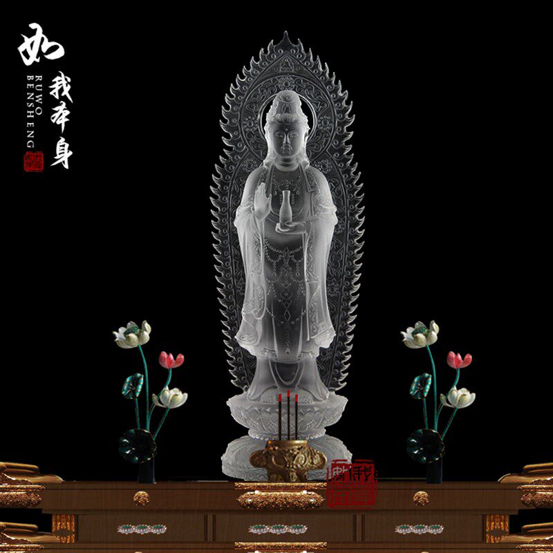 琉璃西方三圣佛像 琉璃观音佛像 琉璃大势至菩萨 琉璃阿弥陀佛像