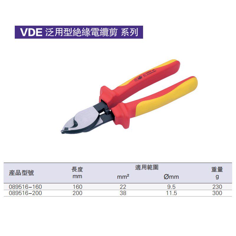 K牌绝缘电缆剪 泛用型VDE绝缘电缆剪 重载型VDE绝缘电缆剪