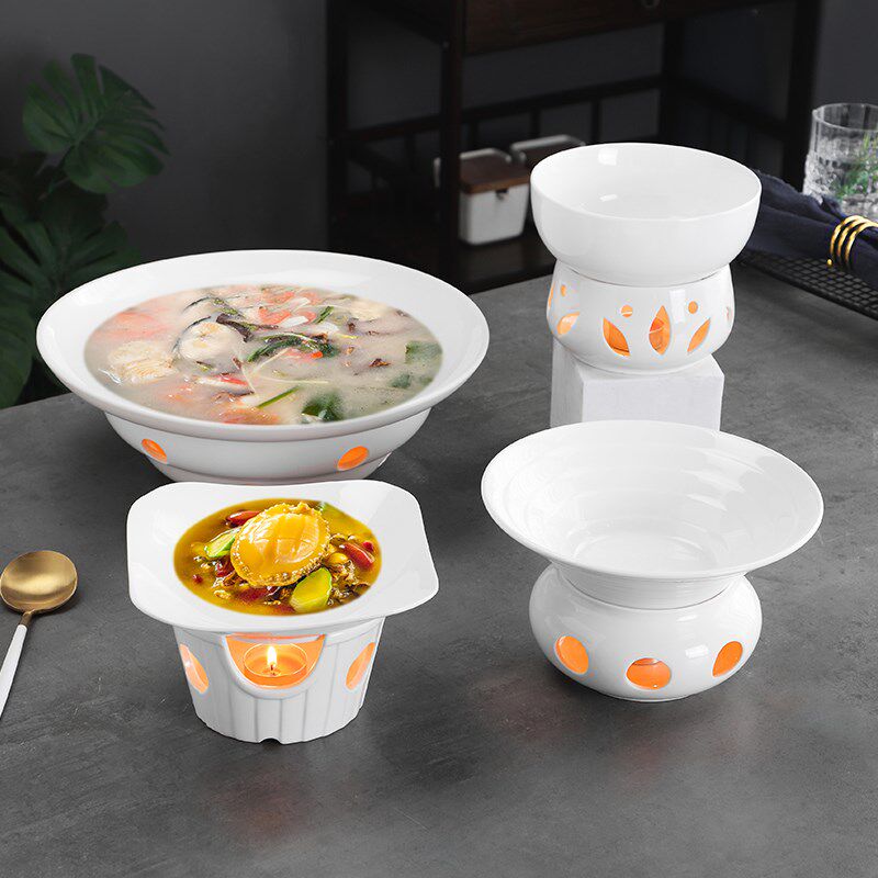 明炉蜡烛加热餐具创意红烧肉干锅陶瓷特色菜保温盘子汤碗商用家用
