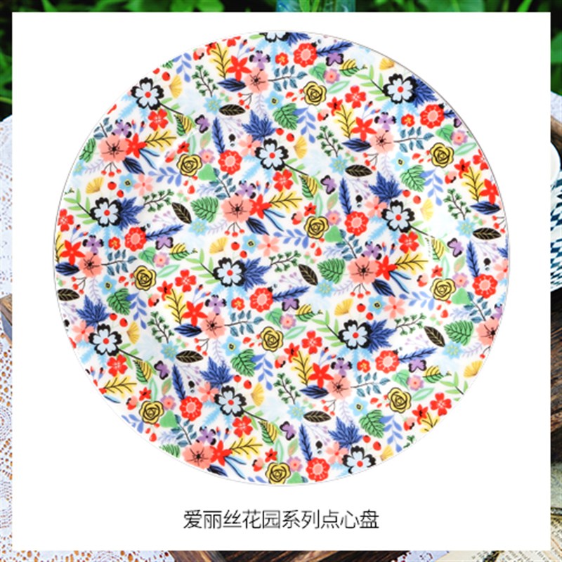 斯达高Stechcol 爱丽丝的花园骨瓷餐盘西式餐具瓷器套装碗碟家用