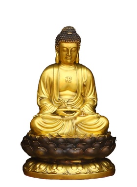 纯铜娑婆三圣观世音菩萨释迦摩尼地藏王菩萨佛像摆件寺庙供奉三圣