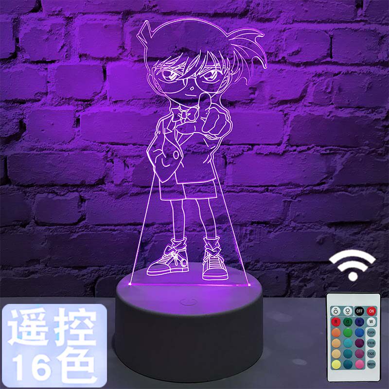 名侦探柯南遥控小夜灯工藤新一创意3D动漫台灯送男女同学生日礼物
