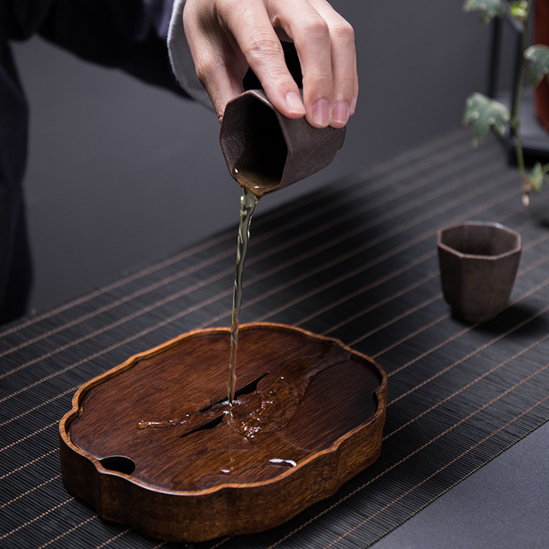 创意重竹茶盘储水式干泡台中式家用竹制壶承小型蓄水壶托茶道配件