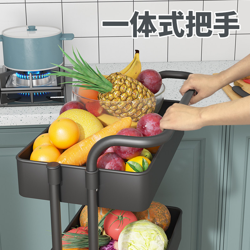 小推车置物架落地浴室厨房客厅移动多层蔬菜篮家用玩具收纳置物架