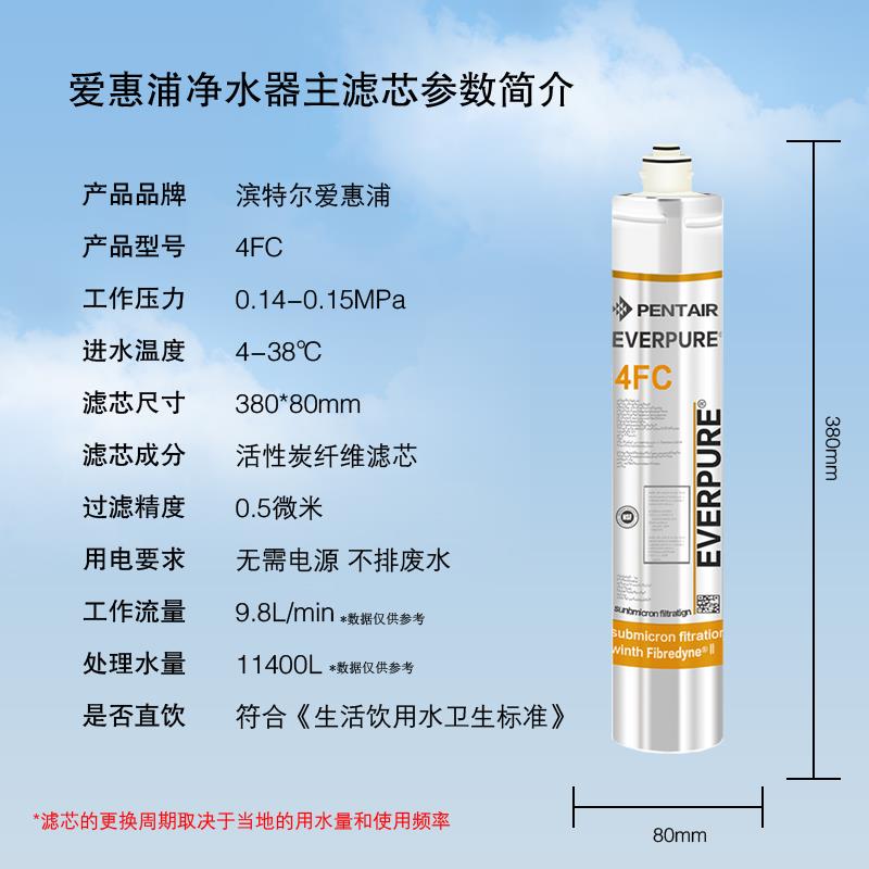 爱惠浦净水器滤芯H100 H104 BH2 MC2 4FCS 7FCS EF900P滨特尔PP棉