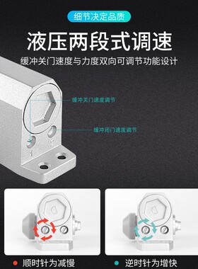 推拉门闭门器自动家用关门器液压缓冲防火门回弹器弹簧门关门神器