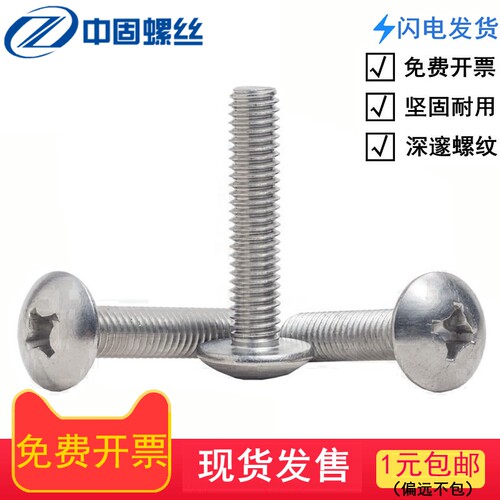 304不锈钢大扁头螺丝十字螺钉TM机螺丝伞头半圆头螺钉 m2m3m4m5m6