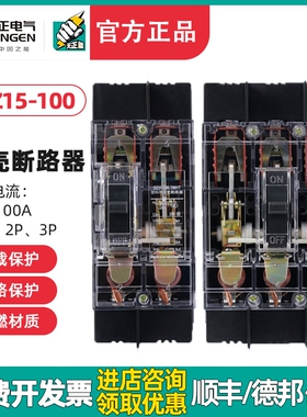 TENGEN天正电气DZ15-100/3901T 2901T开关断路器100A 63A透明外壳