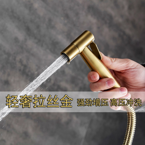 拉丝金妇洗冲洗器不锈钢高压喷头马桶喷枪卫生间清洗水龙头洗屁屁