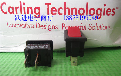 进口美国单边复位船型开关 6A250V 2脚2档无锁翘板 主机电源开关