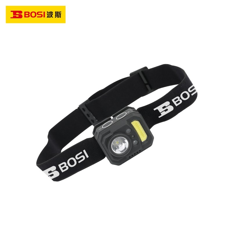 波斯工具三档调节迷你型多功能LED强光感应头灯140流明BS530852