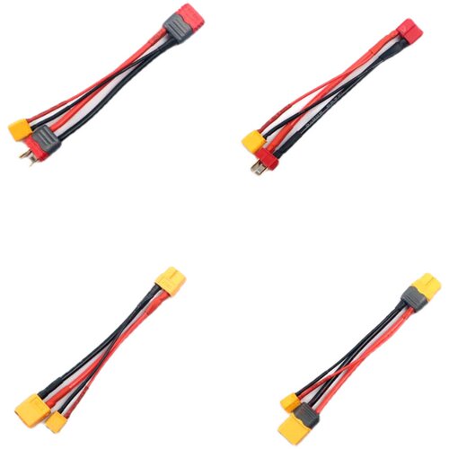XT60 T插延长线并联XT30公头 转接线14AWG/22AWG硅胶线Y线