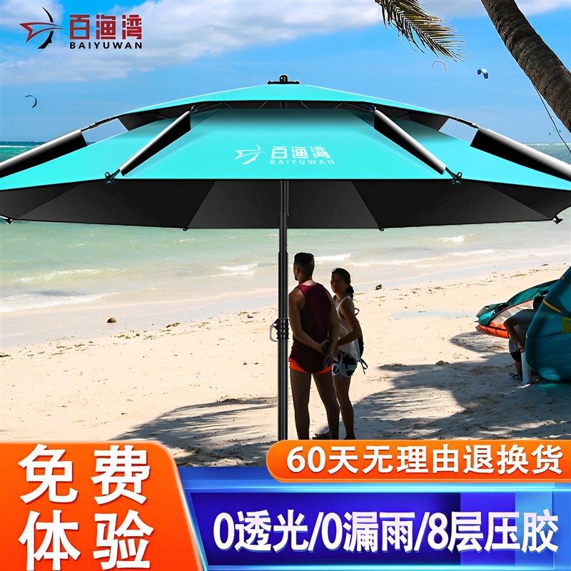 户外钓鱼遮阳伞隔热耐高温大号万向垂钓伞抗UV钓鱼伞加厚大伞