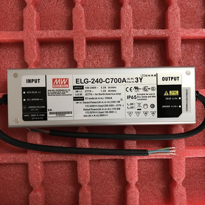 台湾明纬恒流LED开关电源驱动ELG-240-C700A 240W 360V 700mA全新