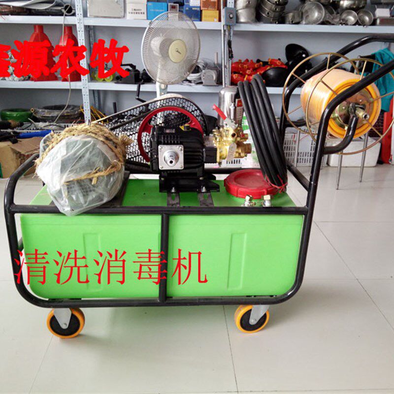畜牧养殖推车大水箱全铜高压消毒清洗机汽油机型猪场清洗设备