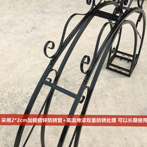 铁艺拱门爬藤花架门垛顶部别墅拱门架子铁艺庭院门柱拱形定做门头
