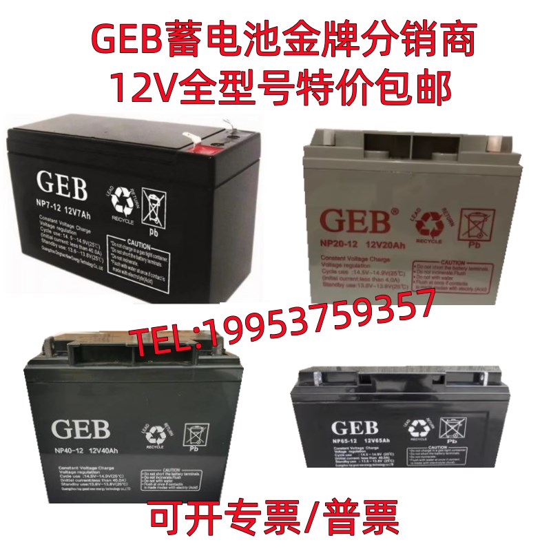 GEB蓄电池NP38-12现货包邮12V65AH40AH38AH17海湾消防主机UPS电源
