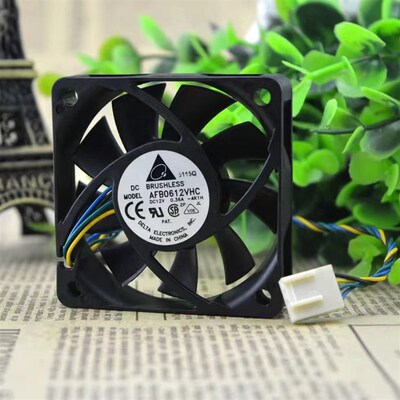 台达原装AFB0612VHC DC12V 0.36A 6015 四线PWM电脑CPU机箱风扇