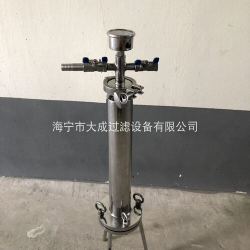 海宁大成不锈钢304过滤器 500ml桶式正压过滤器 微孔滤膜过滤器