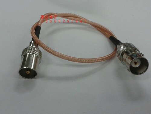 TV/BNC-JK连接线RG179镀银信号线 BNC母头转TV公头测试线30CM