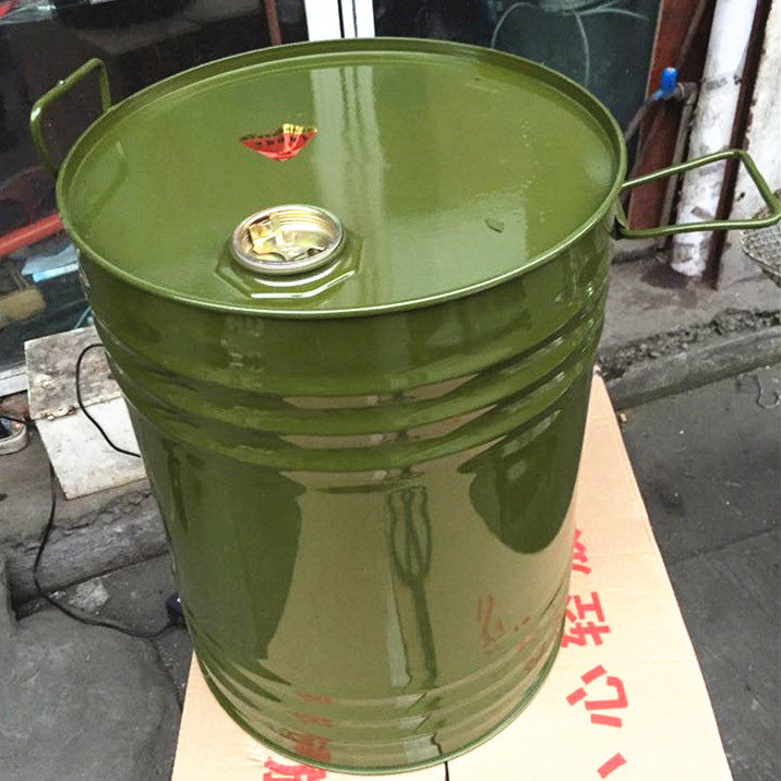 50升汽油桶柴油桶铁皮油桶备用油箱 50L圆桶立式油桶加厚型便携式
