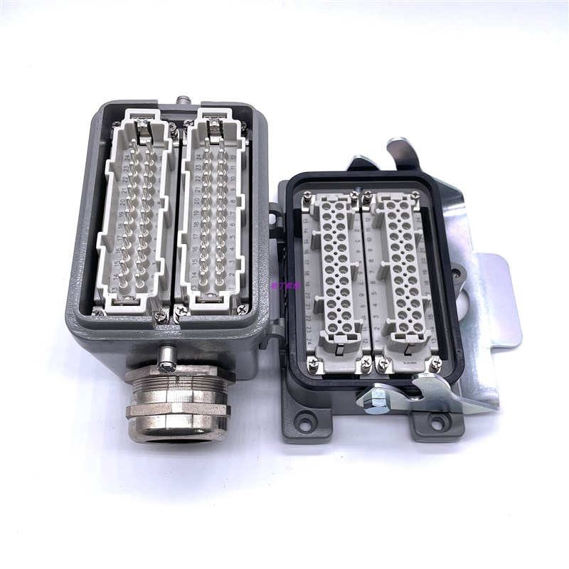 WAIN唯恩重载连接器 HE-024-M/F 双排24针48芯整套套装 哈丁航插
