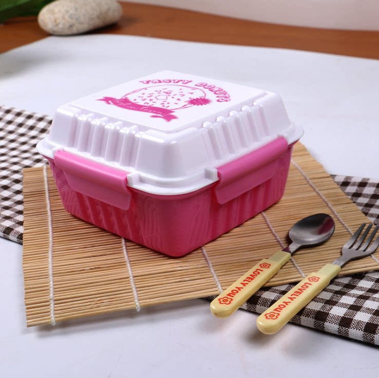 日式三明治便当盒学生带盖可微波食物收纳盒