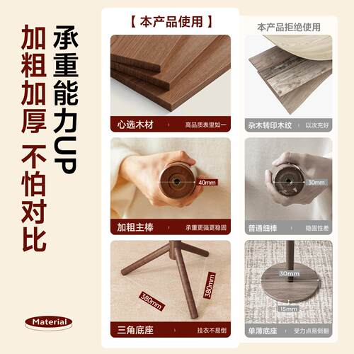 实木架落地卧室包家用衣架挂衣帽架立式简易IRF榉衣木挂衣杆室内