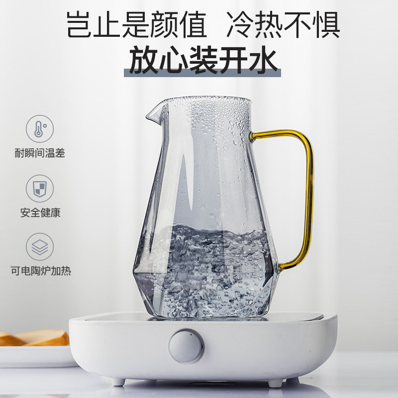 轻奢水杯套装家用客厅喝水杯子家庭耐高温茶杯茶具冷水壶欧式水具