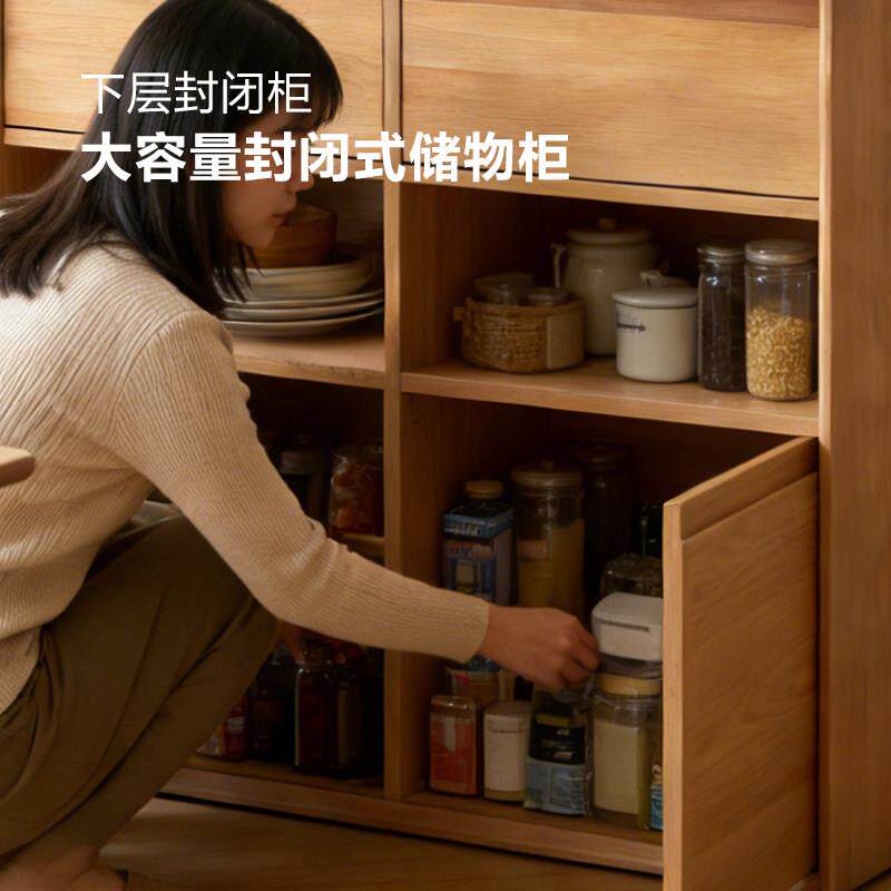 柜赖氏家具红橡木家用客厅卧室边柜实边木子多用红柜橡实DHD02AX