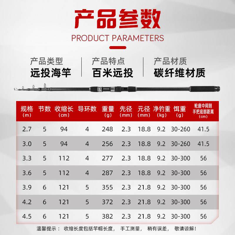 东钓主新款远八代海抛竿杆海竿远投竿鲢鳙投装抛杆套00克大YB饵重