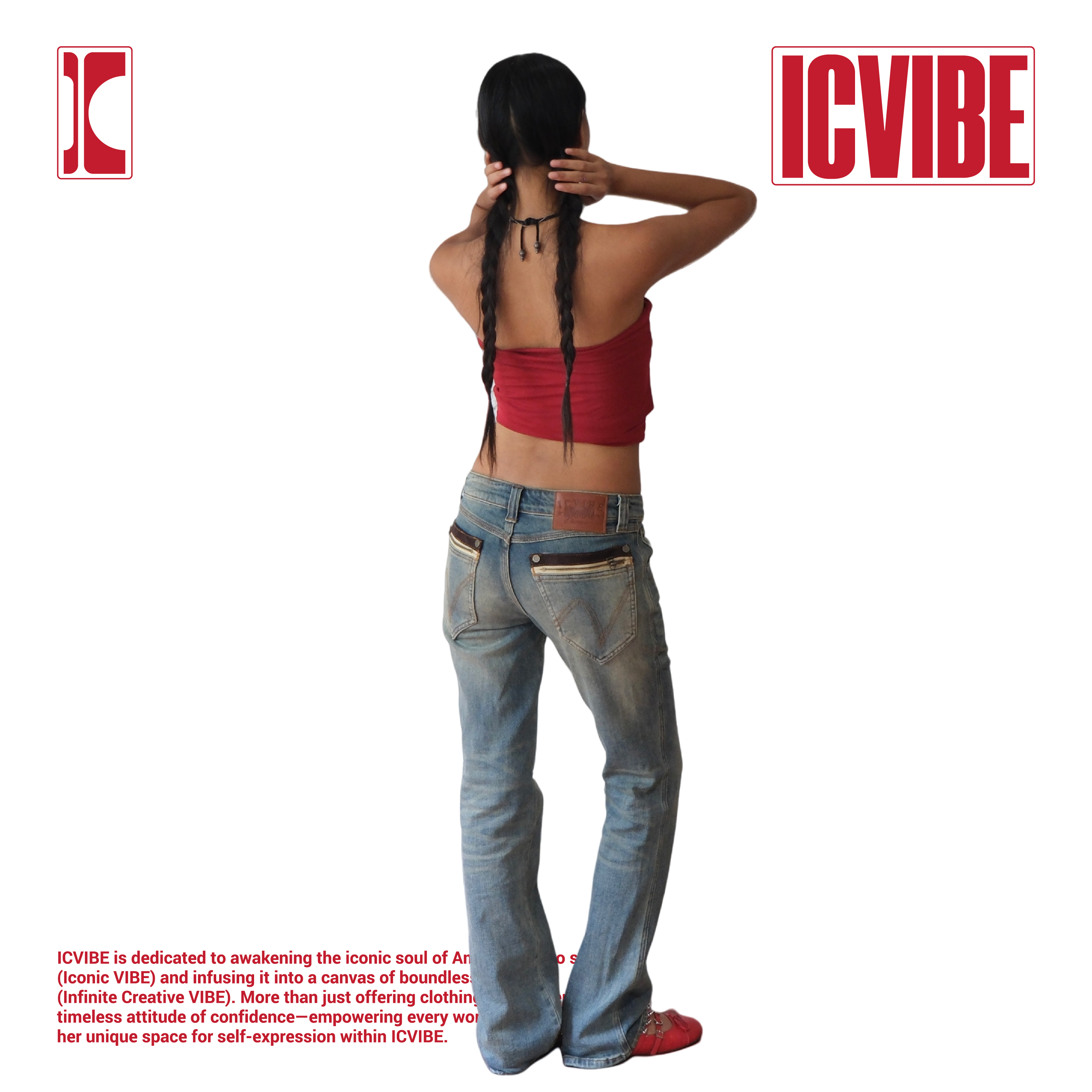 ICVIBE 西部畅想·卡其麂皮拼接 暗调黄昏沙漠做旧色小直筒牛仔裤