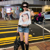 低腰包臀牛仔短裤 朋克·铆钉点缀 美式 ICVIBE