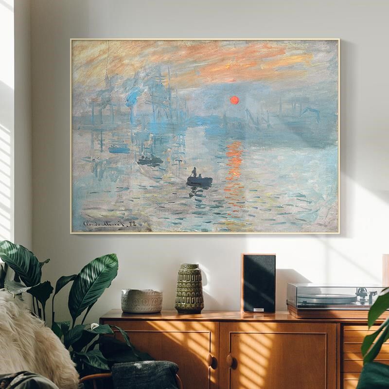 网红奈风景油画挂画艺术名画横莫版画餐厅装饰单幅饭厅壁画轻奢客