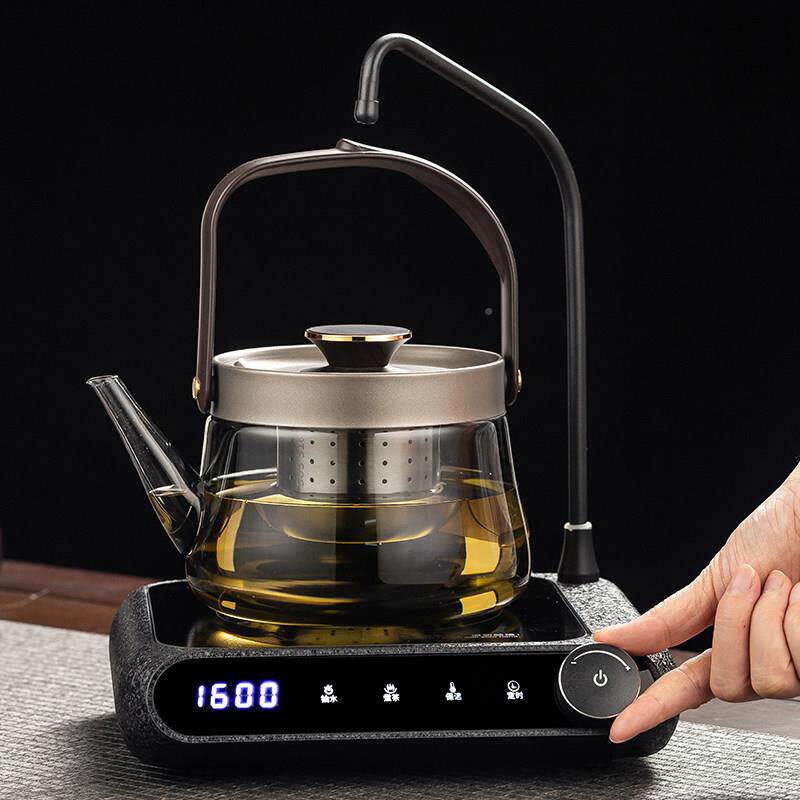 新款抽水上水铝合金电炉陶烧水玻璃煮茶壶蒸煮茶温炉保A8养生壶套