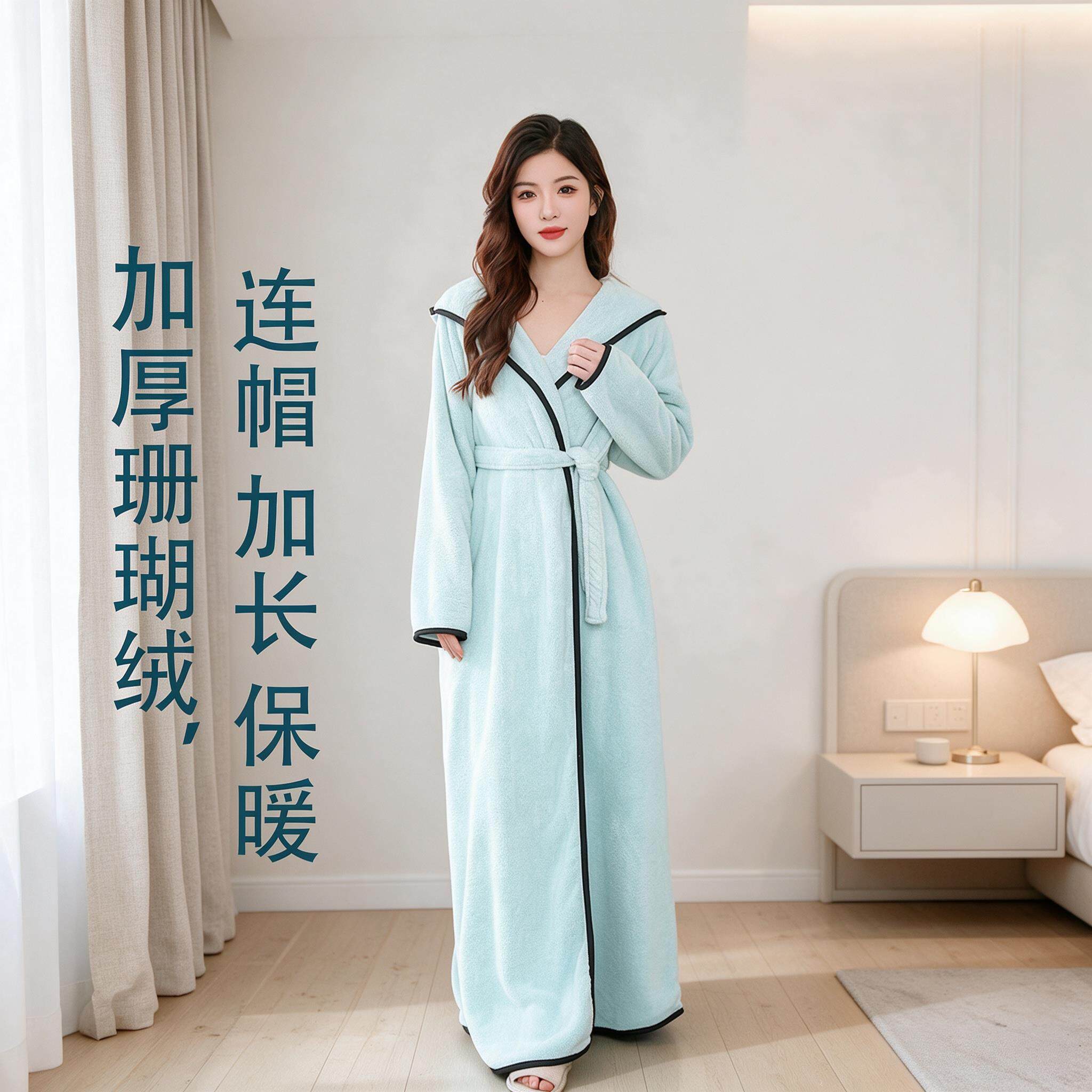 浴女款2穿026新款高级感加长款袍可式浴裹巾吸水速干大码全身2610