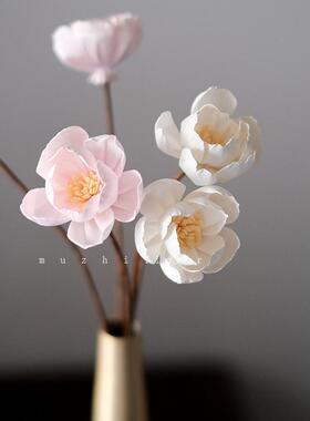 桃花丽菊天干干燥花花束客厅摆设高级摆感真花风干干然通大草花客