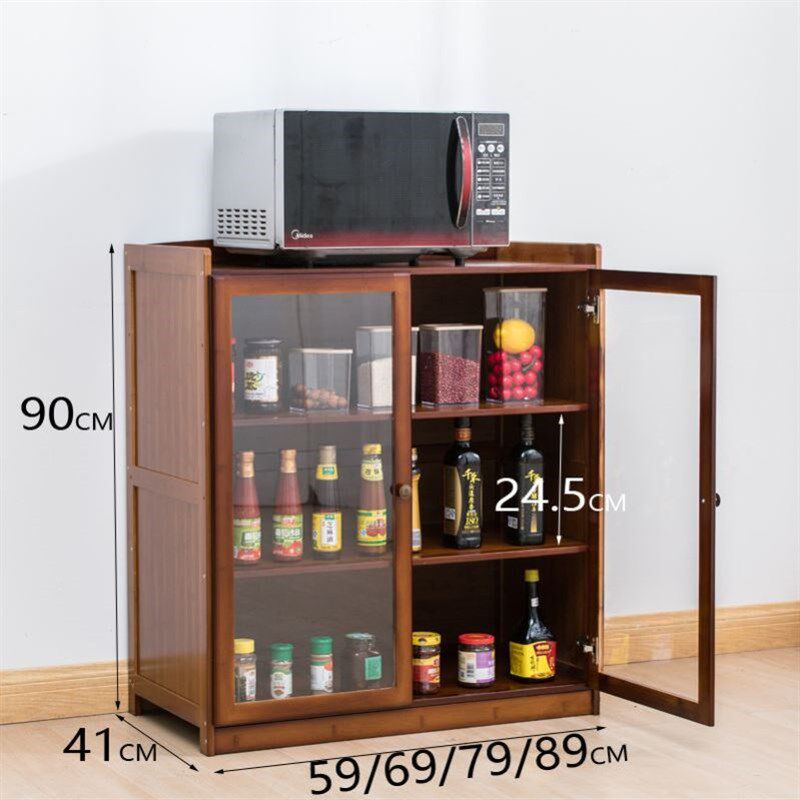 厨房碗柜楠竹家用菜柜放碗灶台柜厨房碗橱储物柜餐边柜简易茶水柜