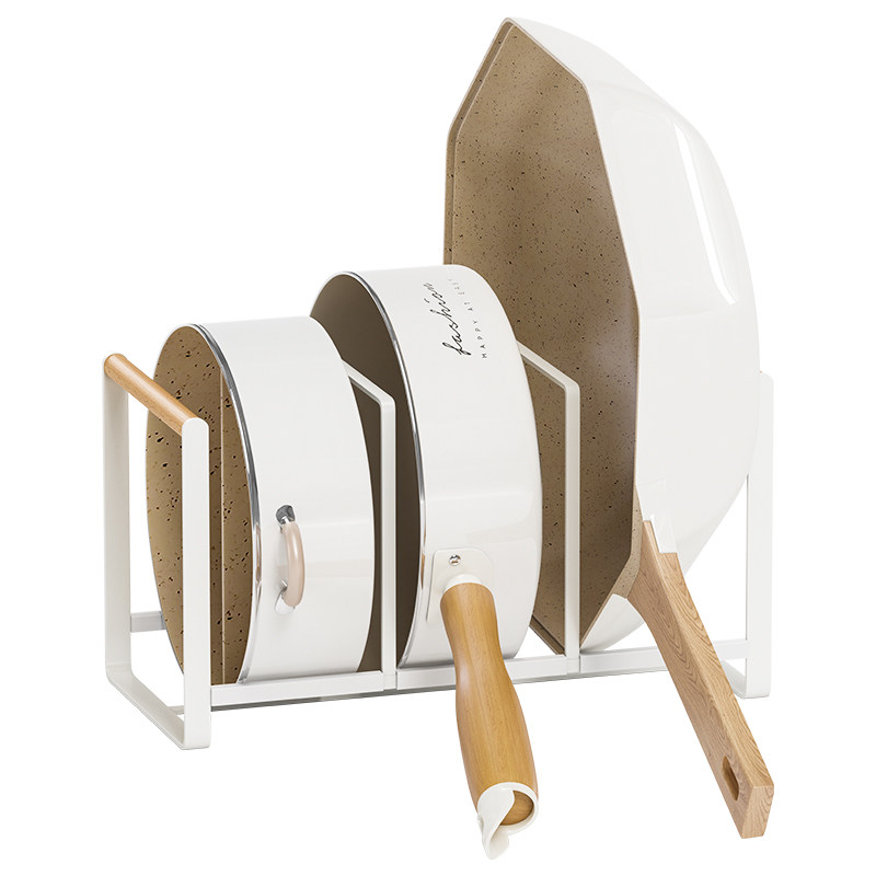 御仕家橱柜内锅具厨房分隔放锅架平底锅炒锅收纳神器家用置物架子